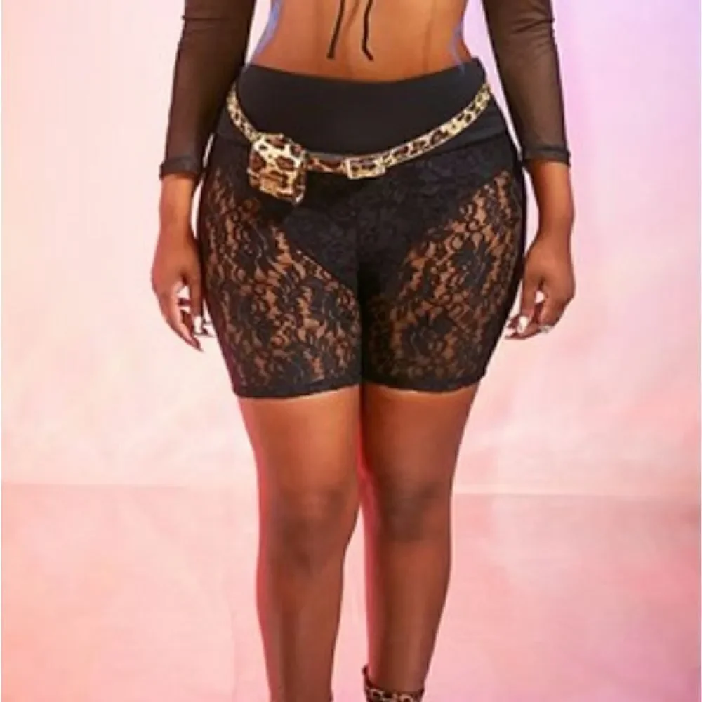 Sexy Lace See Through Shorts sz Medium